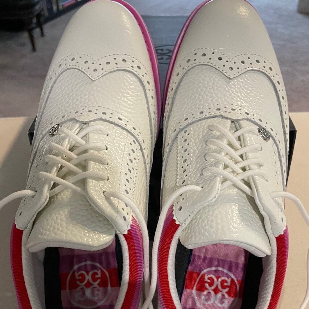 G/FORE LADIES LTD ED GROSGRAIN GALLIVANTER LEATHER  GOLF SHOES  6.5 TAGS ON